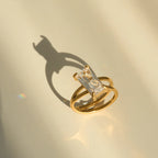 18KT Gold Plated Selena CZ Ring - Atulya Jewellers
