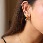 18KT Gold Plated Maria Multicolour Hoop Earrings - Atulya Jewellers