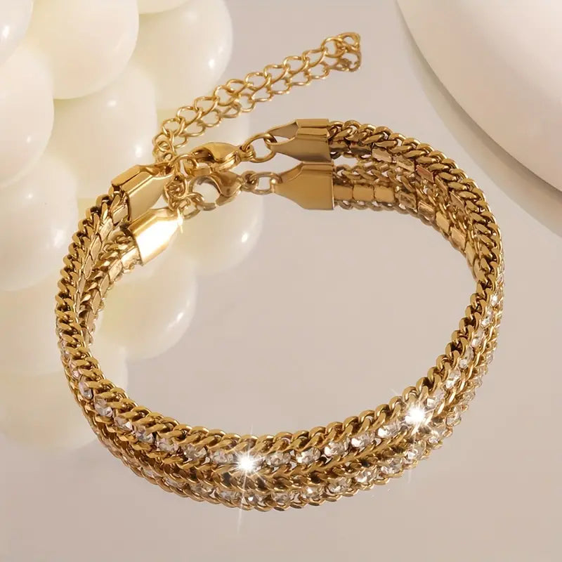 18KT Gold Plated Veera Tennis Bracelet - Atulya Jewellers