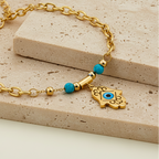 18KT Gold Plated Zyra Evil Eye Charm Bracelet