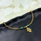 18KT Gold Plated Zyra Evil Eye Charm Bracelet - Atulya Jewellers