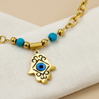18KT Gold Plated Zyra Evil Eye Charm Bracelet