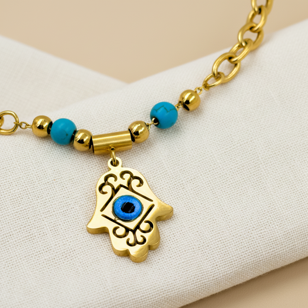 18KT Gold Plated Zyra Evil Eye Charm Bracelet