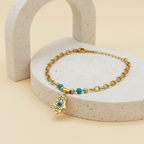 18KT Gold Plated Zyra Evil Eye Charm Bracelet