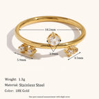 18KT Gold Plated Saylor CZ Ring - Atulya Jewellers