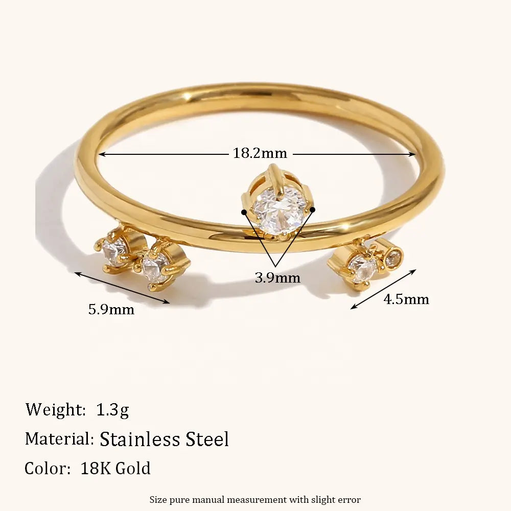 18KT Gold Plated Saylor CZ Ring - Atulya Jewellers