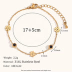 18KT Gold Plated Dainty Daisy Bracelet - Atulya Jewellers