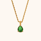 18KT Gold Plated Velora Necklace Green - Atulya Jewellers
