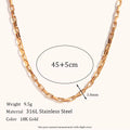 18KT Gold Plated Hollow Box Chain 45cm - Atulya Jewellers