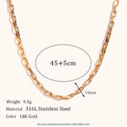 18KT Gold Plated Hollow Box Chain 45cm - Atulya Jewellers