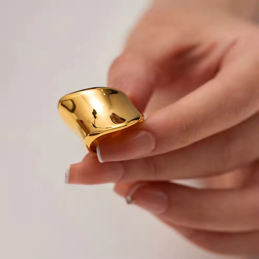 18KT Gold Plated Saturn Ring - Atulya Jewellers