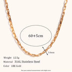 18KT Gold Plated Hollow Box Chain 60cm - Main Image