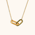 18KT Gold Plated Loop-Lock CZ Necklace Green - Atulya Jewellers