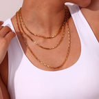 18KT Gold Plated Hollow Box Chain - Atulya Jewellers