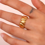 18KT Gold Plated Belle Ring (Re-sizeable) - Atulya Jewellers