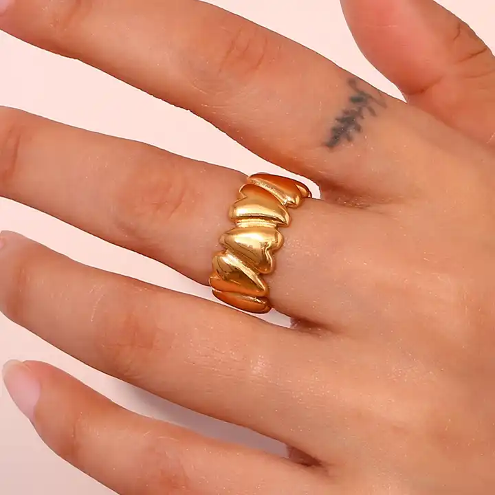18KT Gold Plated Belle Ring (Re-sizeable) - Atulya Jewellers