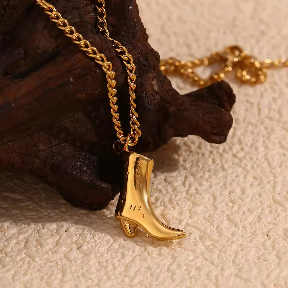 18KT Gold Plated Boot Necklace