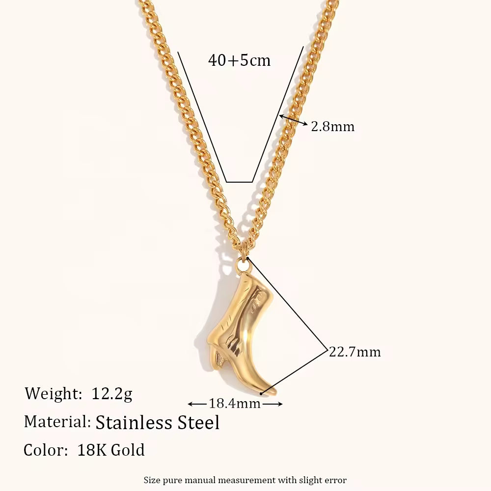 18KT Gold Plated Boot Necklace