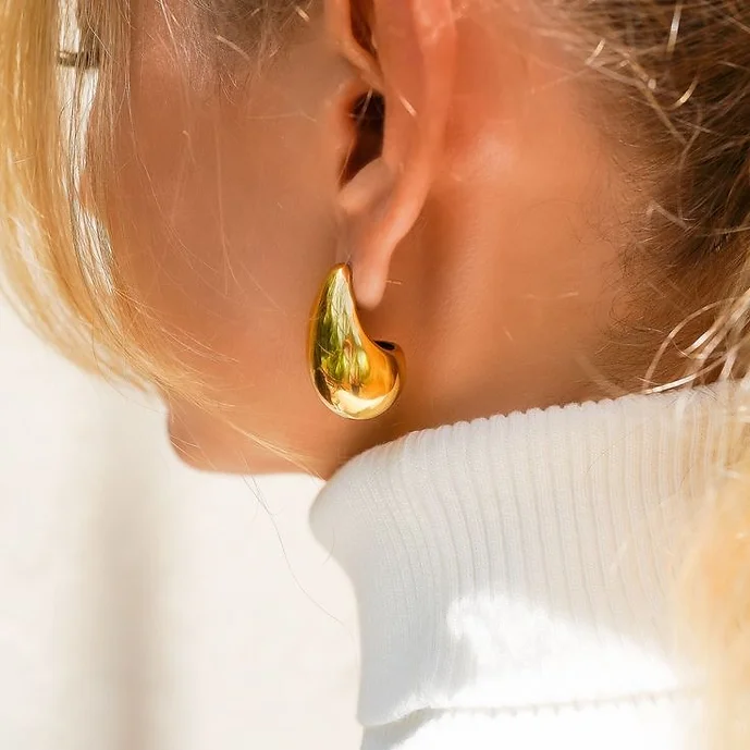 18KT Gold Plated Waterdrop Earrings - Atulya Jewellers