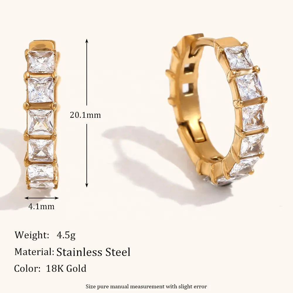 18KT Gold Plated Emma CZ Huggies - Atulya Jewellers
