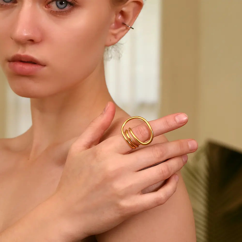 18KT Gold Plated Arden Ring - Atulya Jewellers