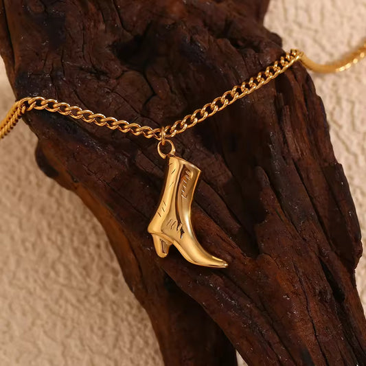 18KT Gold Plated Boot Necklace