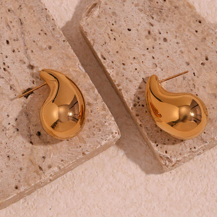 18KT Gold Plated Waterdrop Earrings - Atulya Jewellers