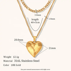18KT Gold Plated Heart Layered Necklace - Atulya Jewellers