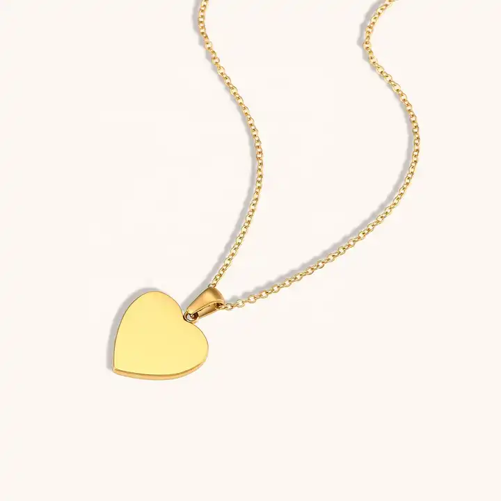 18KT Gold Plated Heart Eye Pendant Necklace - Atulya Jewellers