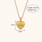 18KT Gold Plated Heart Eye Pendant Necklace - Atulya Jewellers