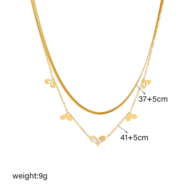 18KT Gold Plated Heart Silk Layered Necklace - Atulya Jewellers