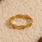 18KT Gold Plated Laura CZ Ring - Atulya Jewellers