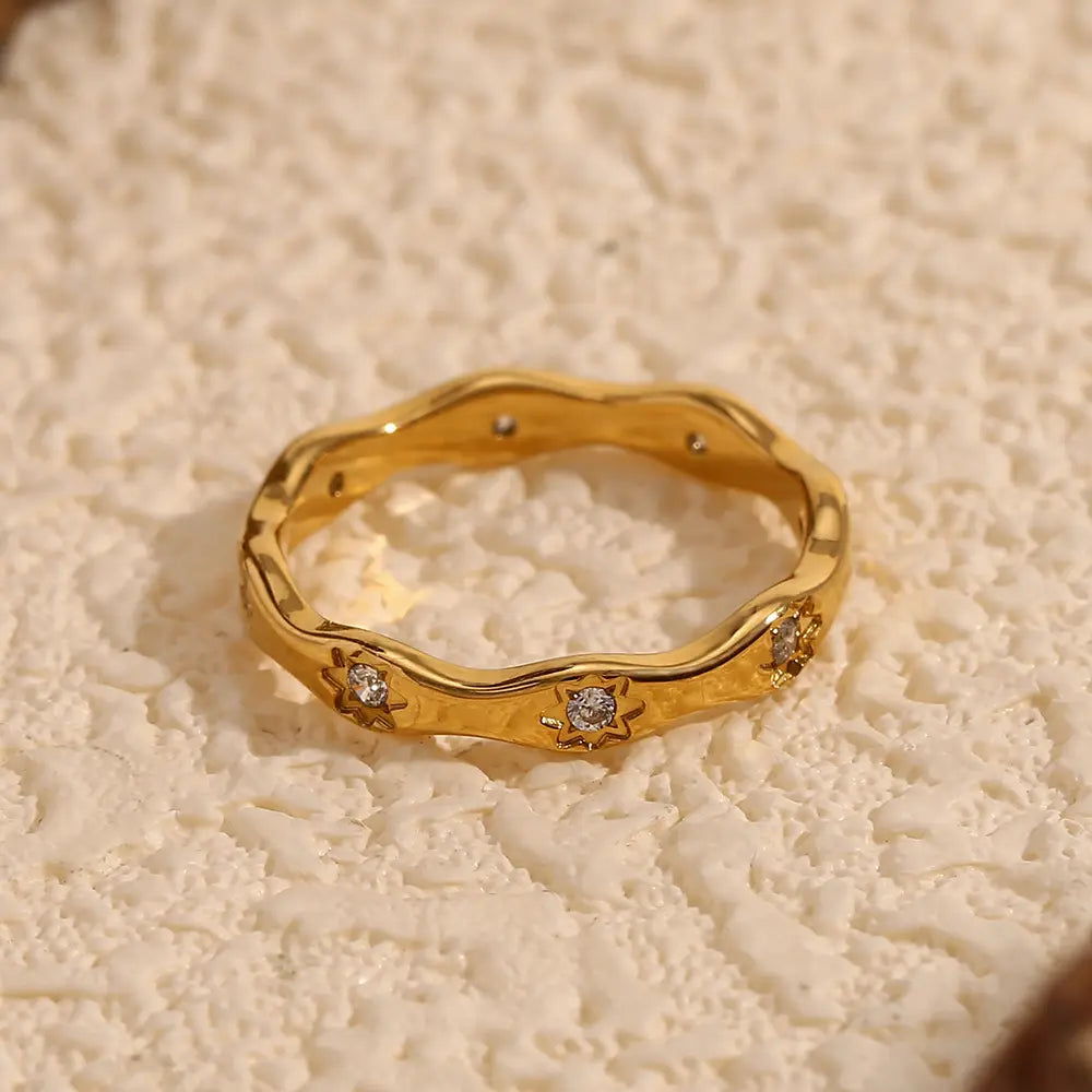 18KT Gold Plated Laura CZ Ring - Atulya Jewellers