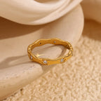 18KT Gold Plated Laura CZ Ring - Atulya Jewellers