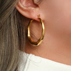 18KT Gold Plated Polly Hoop Earrings - Atulya Jewellers