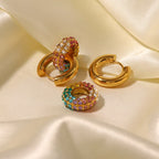 18KT Gold Plated Maria Multicolour Hoop Earrings - Atulya Jewellers
