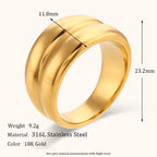 18KT Gold Plated Drum Ring - Atulya Jewellers