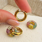 18KT Gold Plated Maria Multicolour Hoop Earrings - Atulya Jewellers
