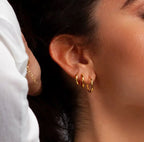 18KT Gold Plated Classic Round Huggies - Atulya Jewellers