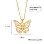 18KT Gold Plated Butterfly CZ Necklace - Atulya Jewellers