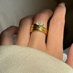 18KT Gold Plated Elena CZ Ring - Atulya Jewellers