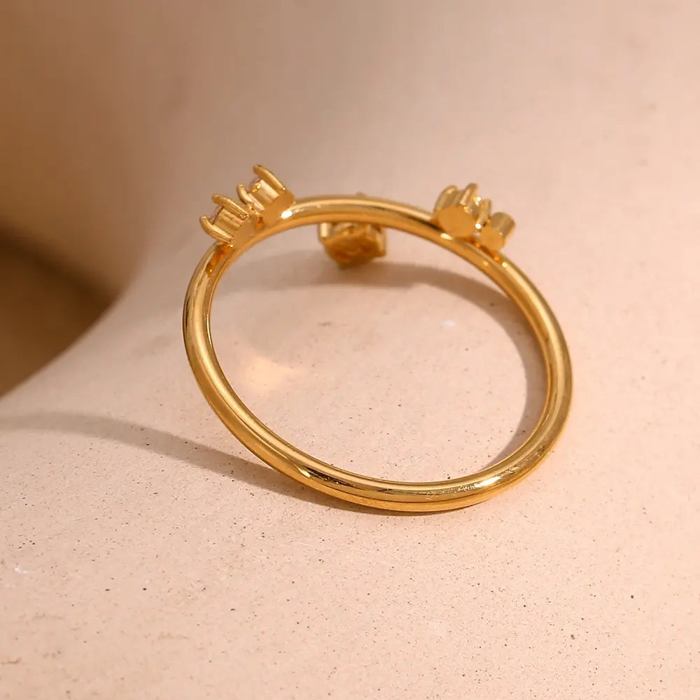 18KT Gold Plated Saylor CZ Ring - Atulya Jewellers