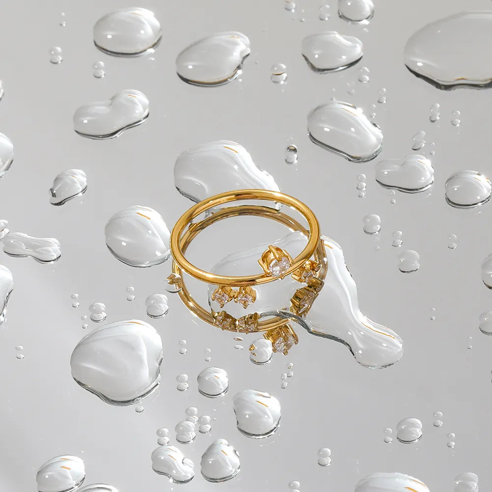 18KT Gold Plated Saylor CZ Ring - Atulya Jewellers