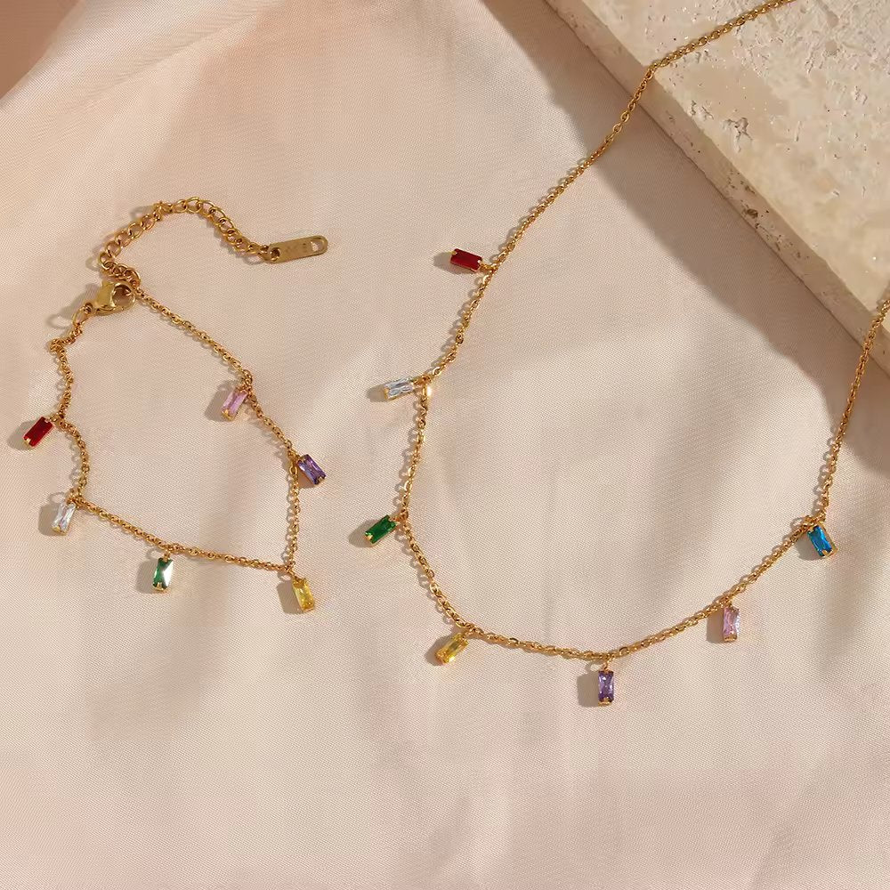 18KT Gold Plated Grace Multicolour Bracelet - Atulya Jewellers