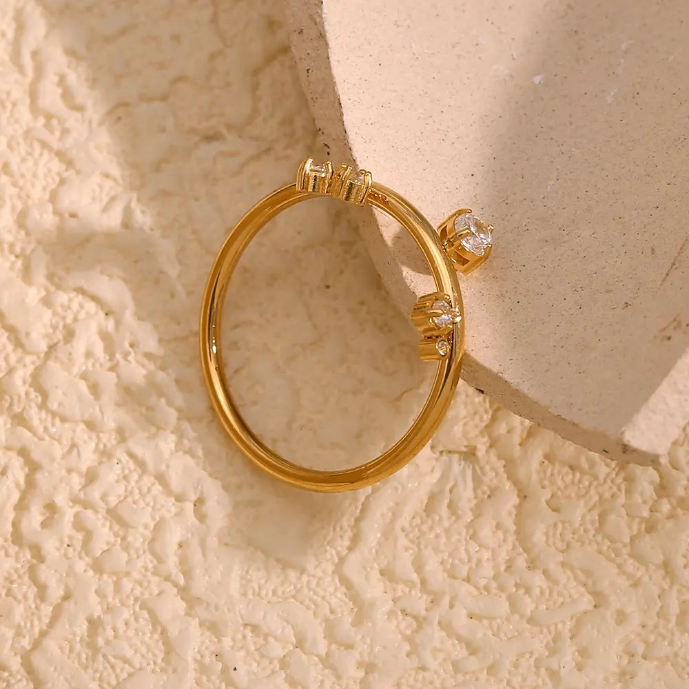 18KT Gold Plated Saylor CZ Ring - Atulya Jewellers