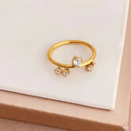 18KT Gold Plated Saylor CZ Ring - Atulya Jewellers