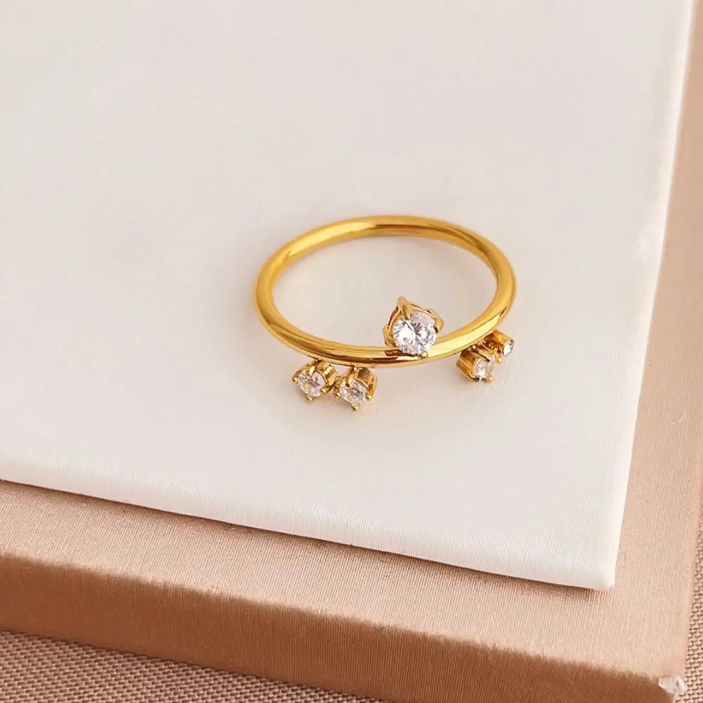 18KT Gold Plated Saylor CZ Ring - Atulya Jewellers