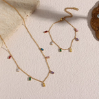 18KT Gold Plated Grace Multicolour Necklace - Atulya Jewellers