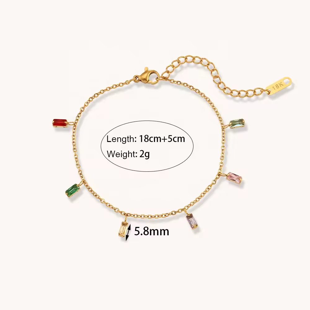 18KT Gold Plated Grace Multicolour Bracelet