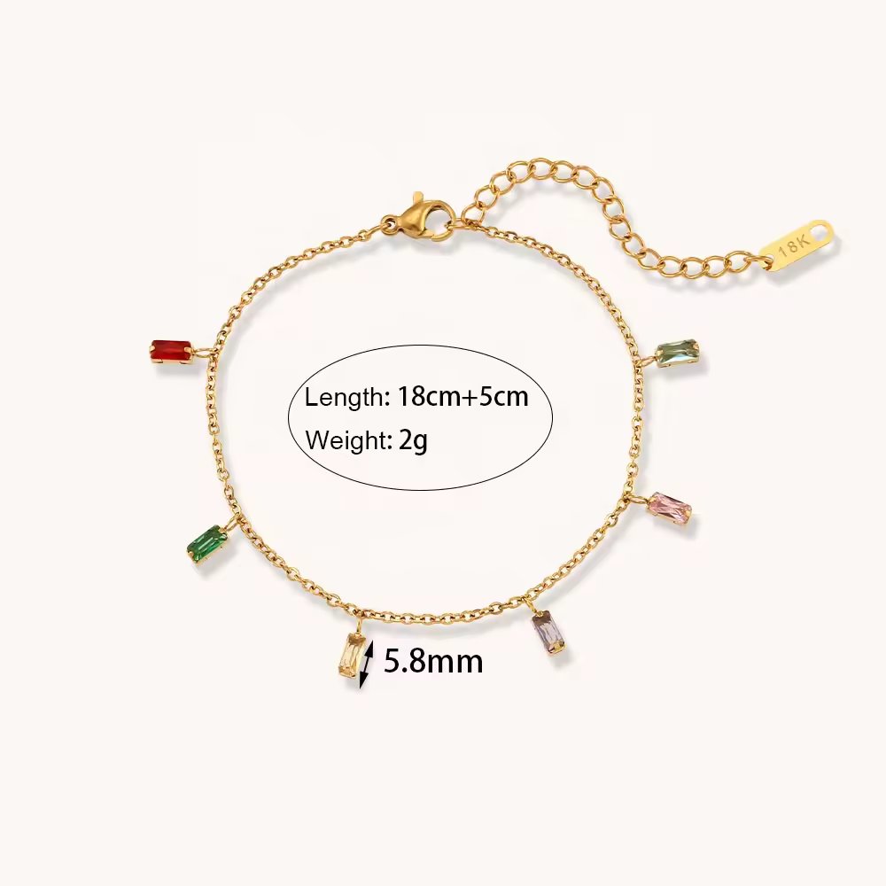18KT Gold Plated Grace Multicolour Bracelet - Atulya Jewellers